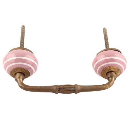 Lavender Striped Ceramic Bridge Handles